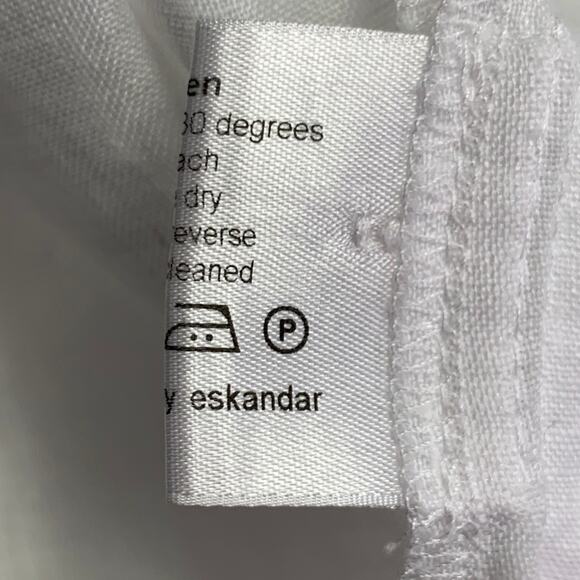 ESKANDAR Size L White Linen Oversized Button Up Shirt - Picture 7 of 7